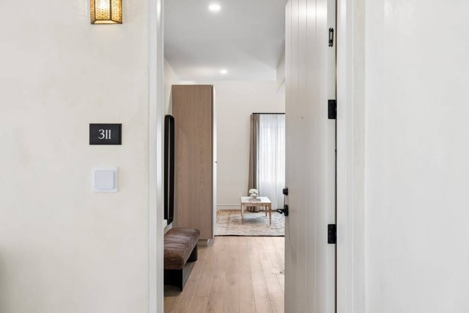 The doors are equipped with smart locks