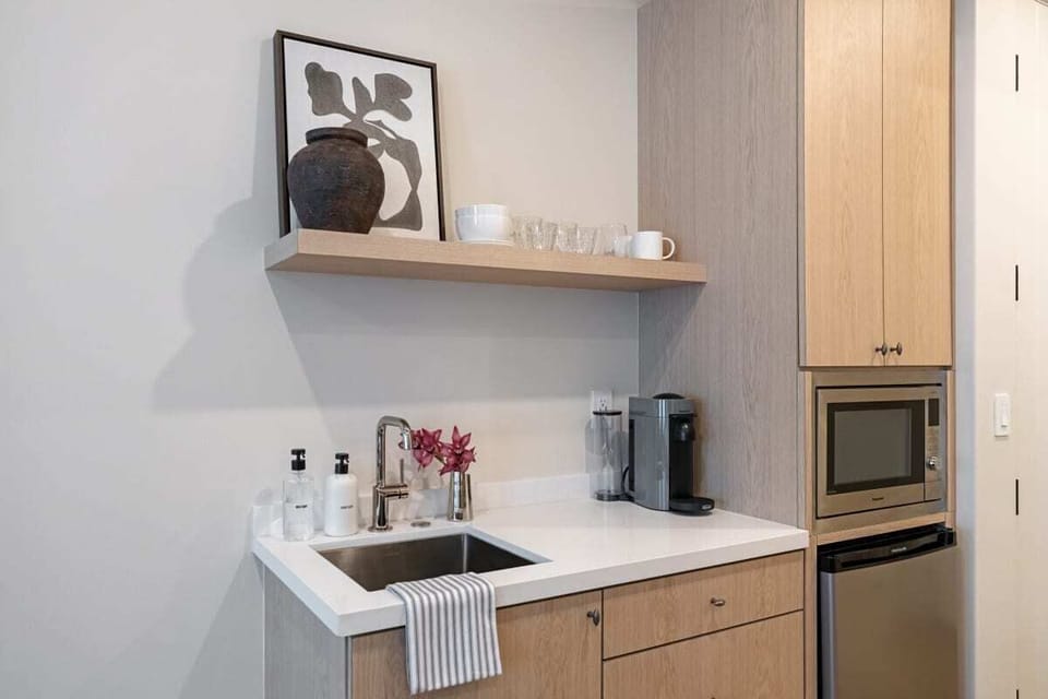 Kitchenette with Nespresso Coffee Machine and Mini Fridge - No Stove