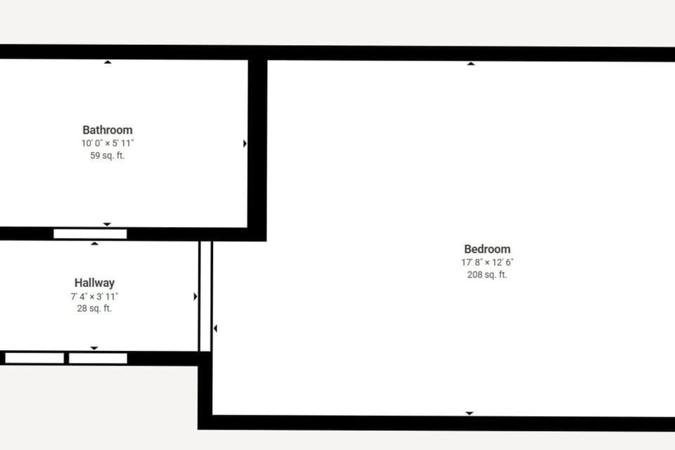Studio Floorplan 296 Square Feet