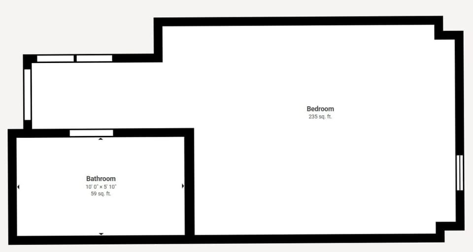 Studio Floorplan 293 Square Feet