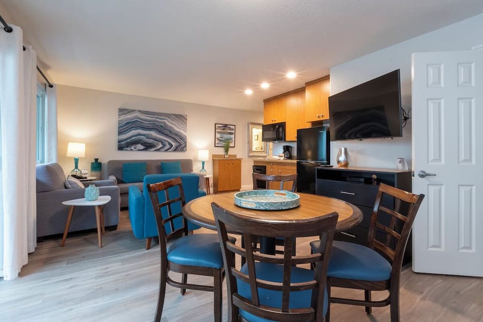 Share easy meals together at the cozy dining table.