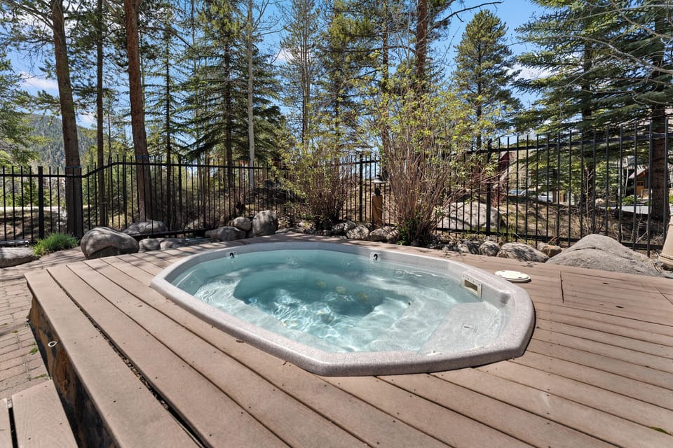 Shared outdoor hot tub.