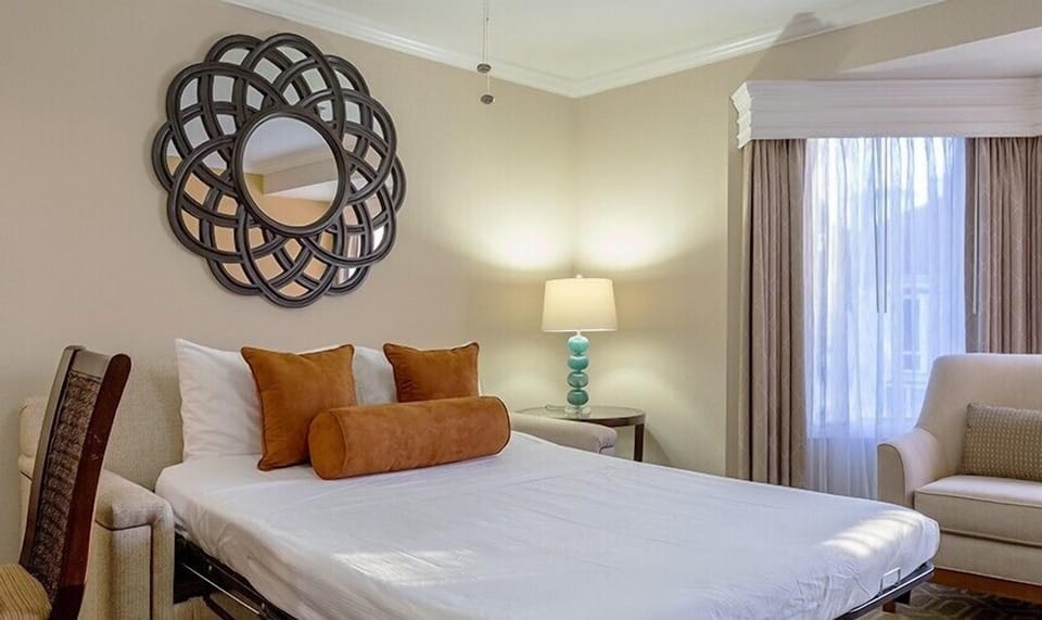 Stretch out on the convenient sleeper sofa for extra guests.