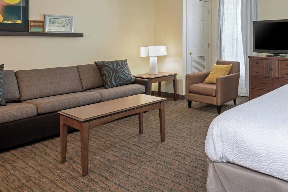 Settle in with a comfy sofa corner for quiet downtime.