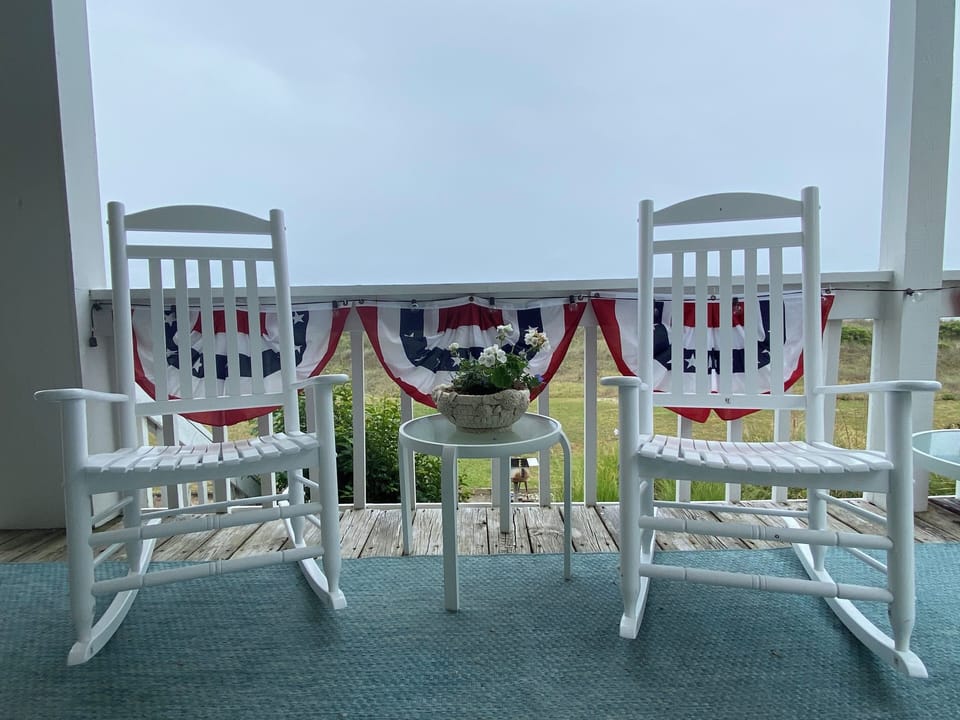 Porch overlooking the ocean