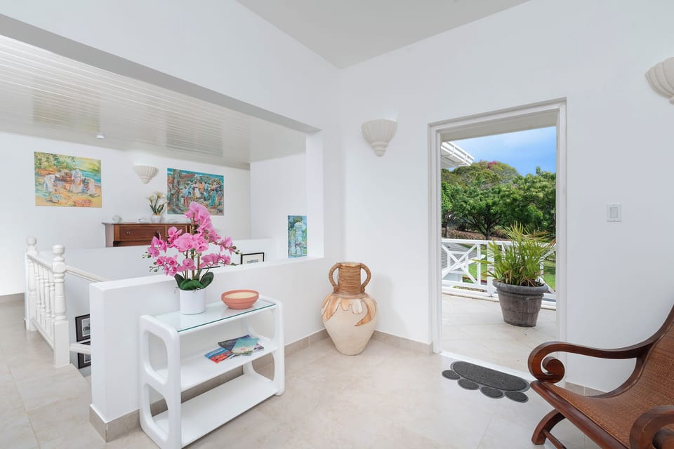 Spacious hallway leading to the bedrooms.