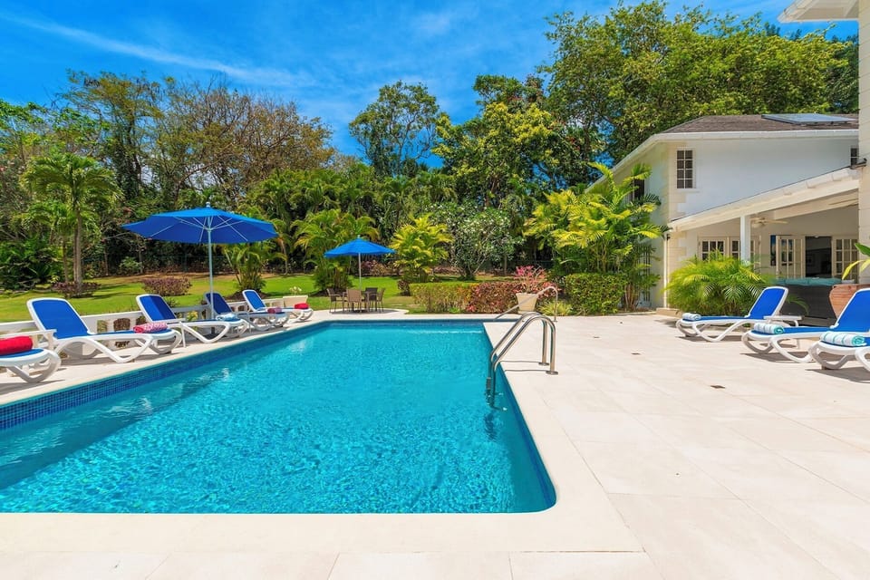 Large private swimming pool which is the perfect space to relax, unwind and enjoy the spectacular garden views.