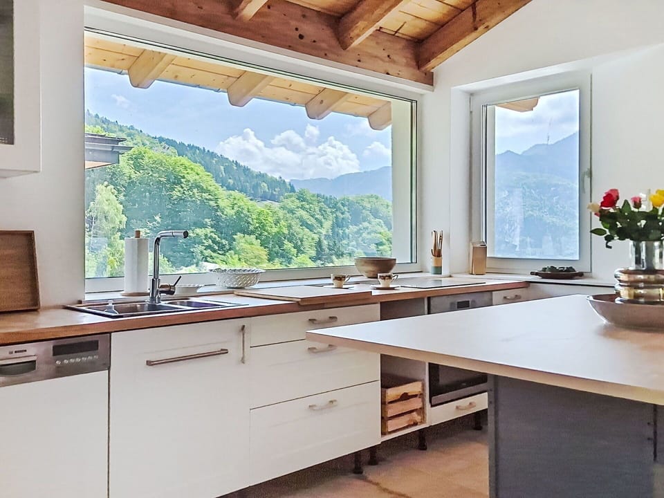 Interior Design, Kitchen, Countertop, Wood, Flooring, Furniture, Kitchen Sink, Kitchen Appliance, Ceiling, Plumbing Fixture