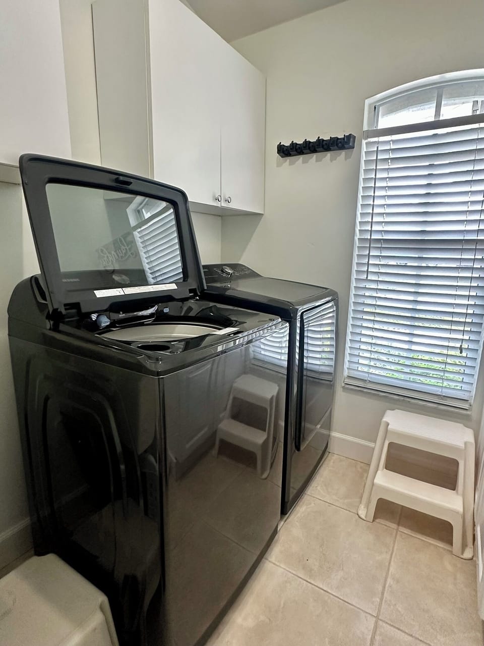 Brand new, large washer and dryer.