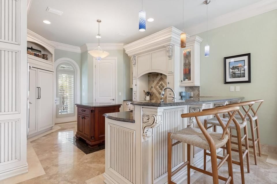 Gourmet Kitchen With Bar Seating On 2nd Floor