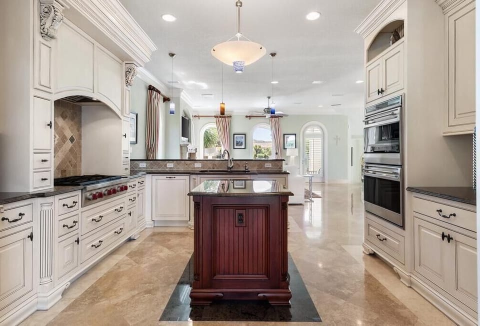 Gourmet Kitchen With Bar Seating On 2nd Floor