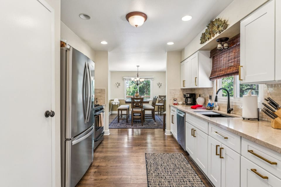 Bright Kitchen with Views of the Surrounding Pines