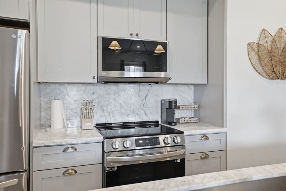 Simple kitchen setup for coffee, snacks, or dinner