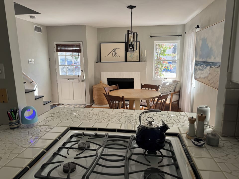 Kitchen counter seating and dining area 