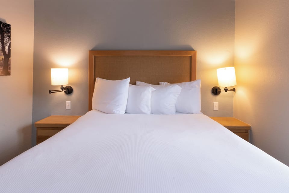 Drift off peacefully with soft glow and cushy pillows.