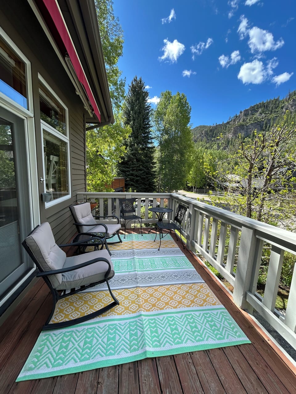 Sunny deck with views of Frenchman's Gulch