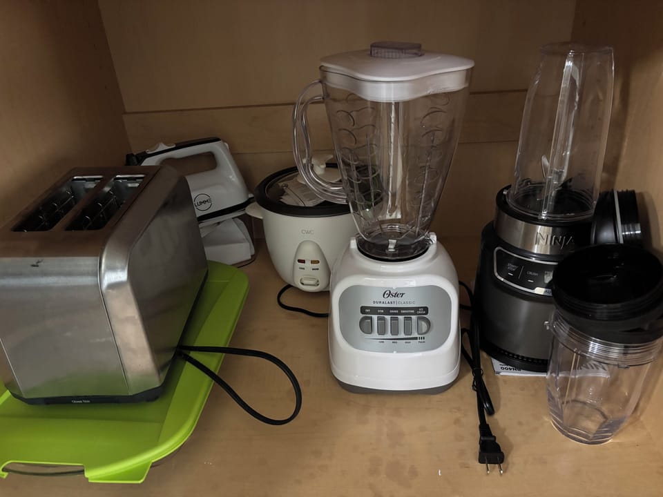 Multiple kitchen appliances