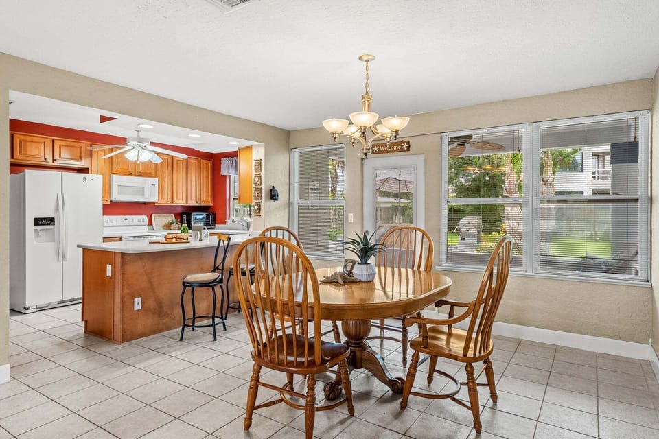 Dining table seats four