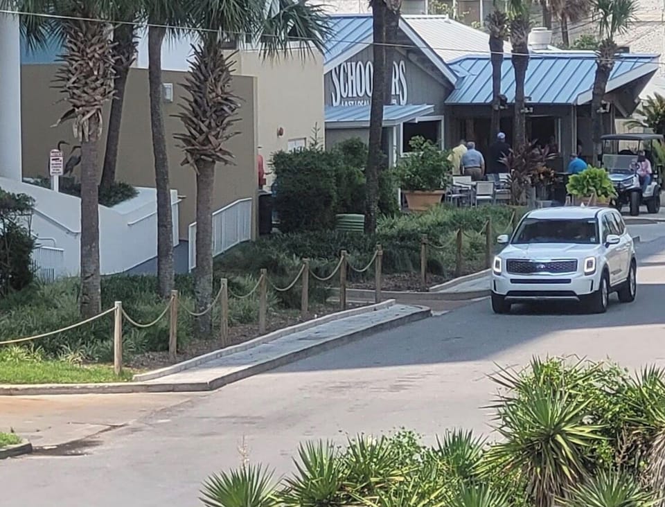 Street view from our unit showing how close it is to schooners 