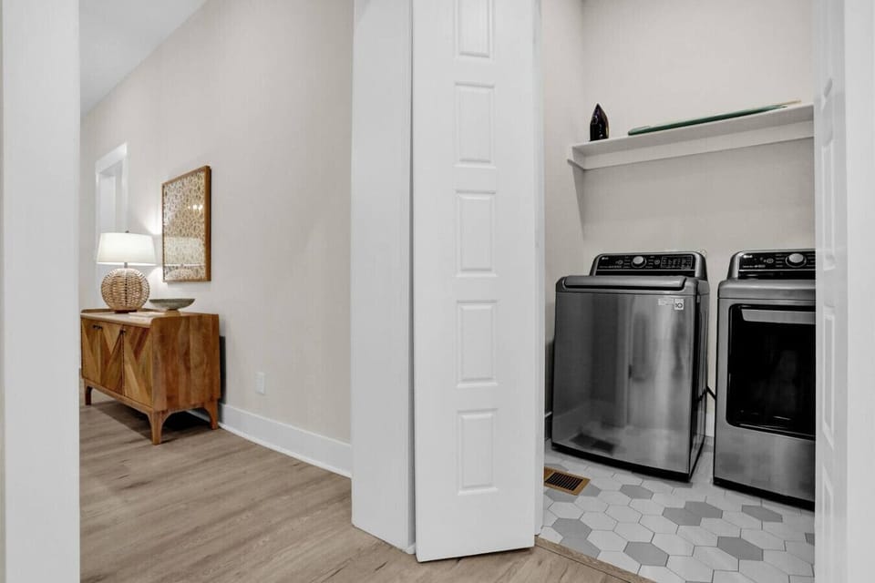Convenient washer and dryer so you can pack light and stay fresh