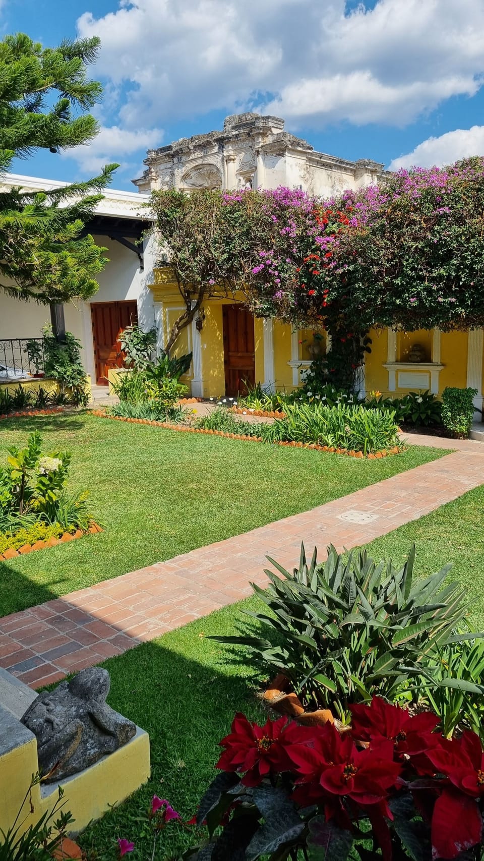 The home has two private entrances walk gates and driveway gate. 