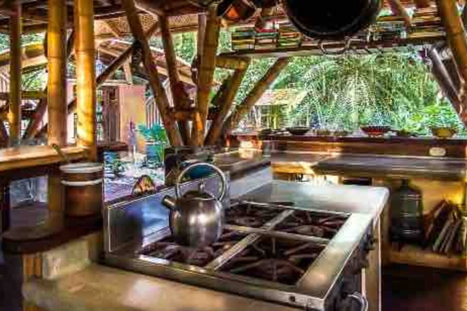 Spacious kitchen with gas stove.