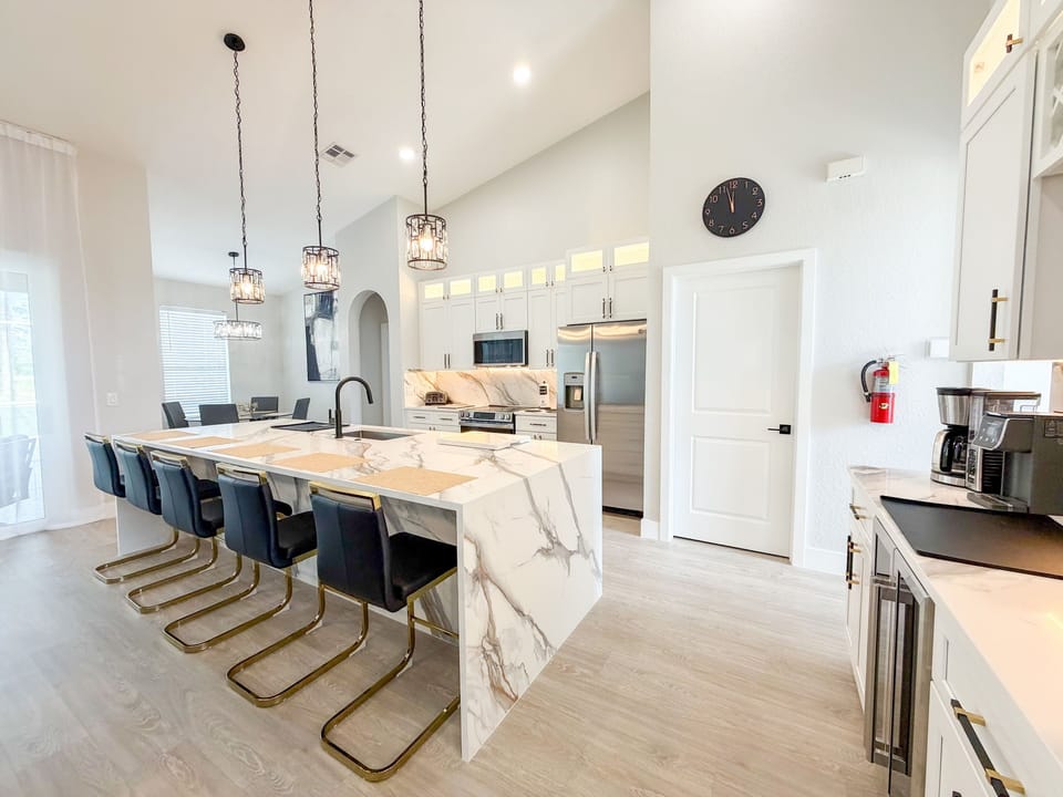 Kitchen with wine & coffee bar with K-POD coffee maker