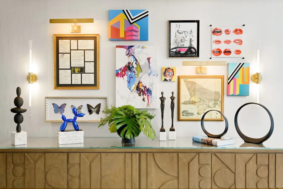 Sink into a chic lounge with moody lighting and design.