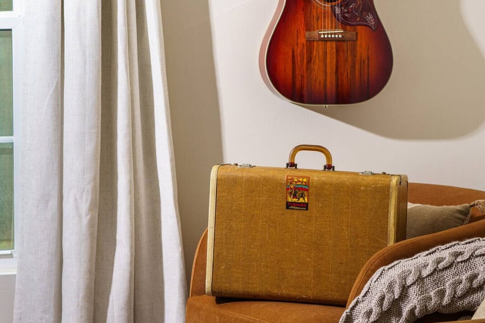 A cozy corner made for slow mornings, good books, and great music.
