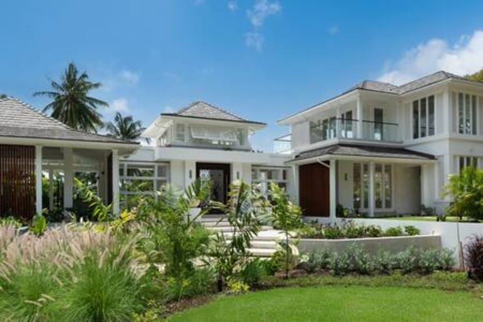 Calming water features and impeccable gardens add to the relaxed ambiance of the property.