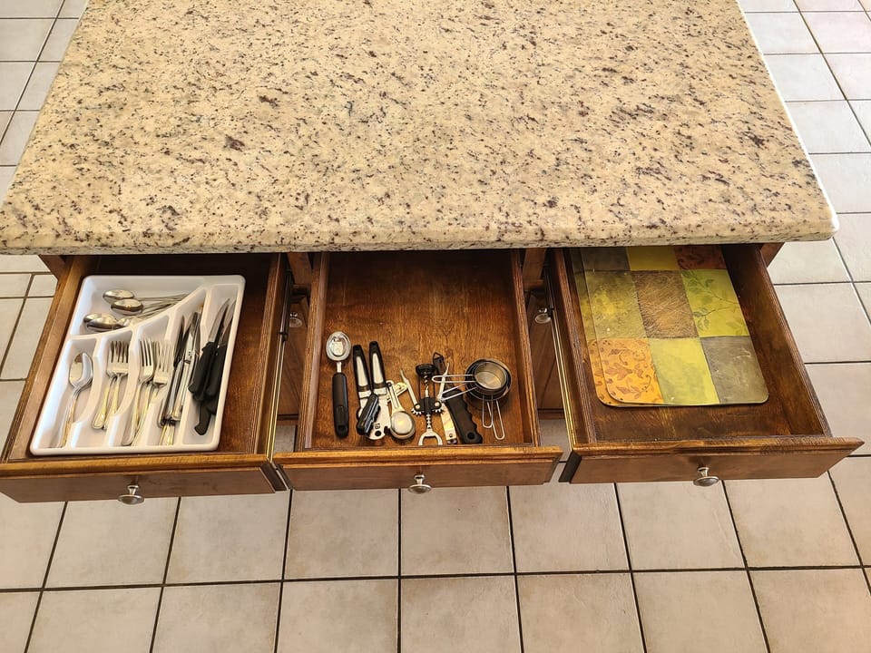 Enough flatware to feed 12, but our room max is 6!