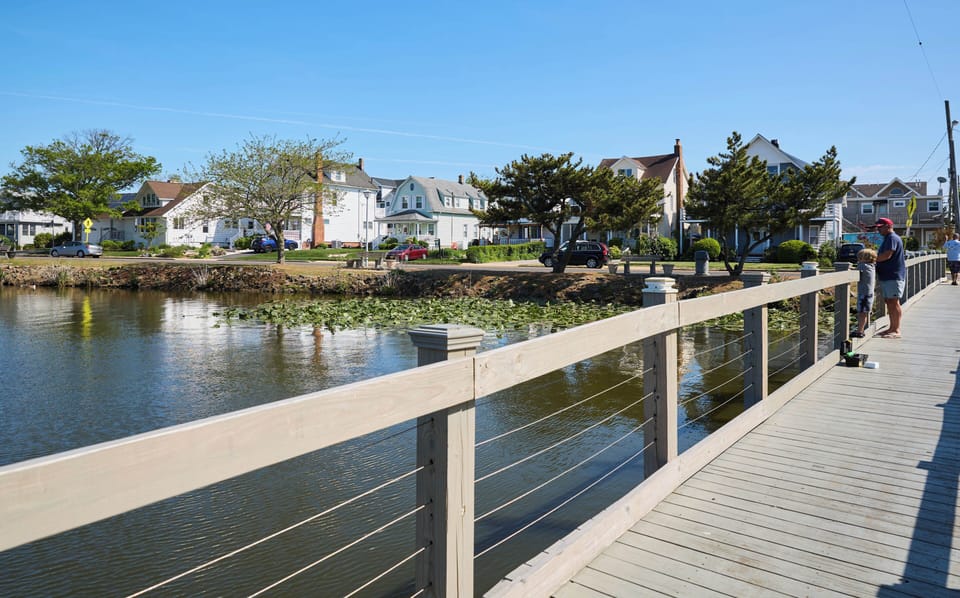 2 min walk - Fletcher Lake footbridge to Bradley Beach