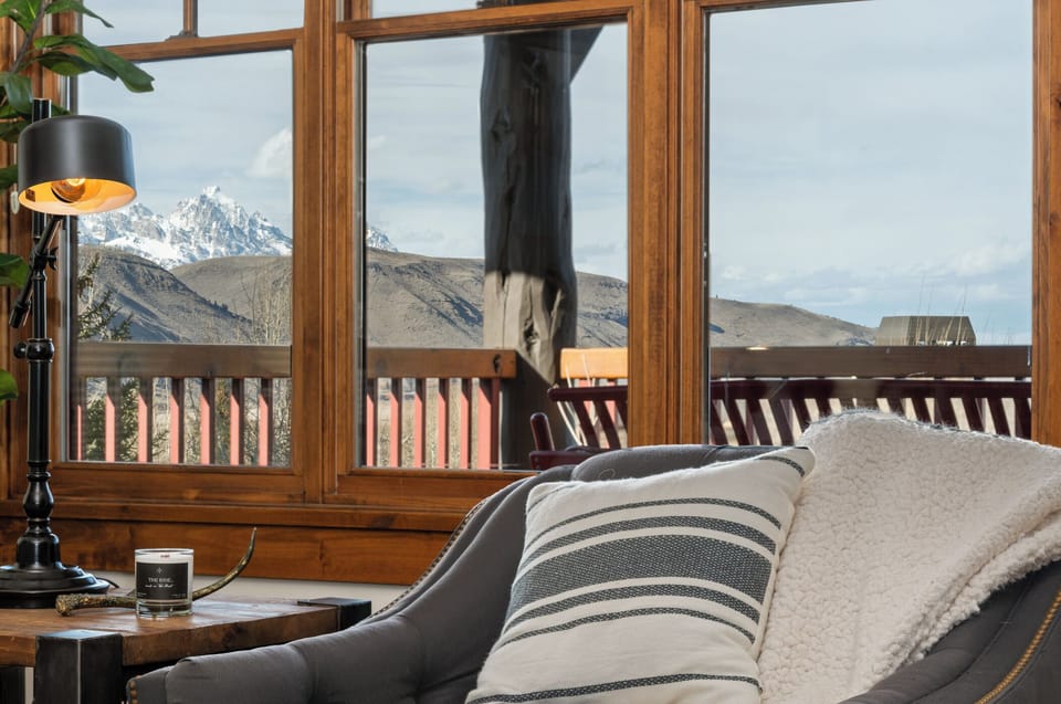 Teton views from the living room