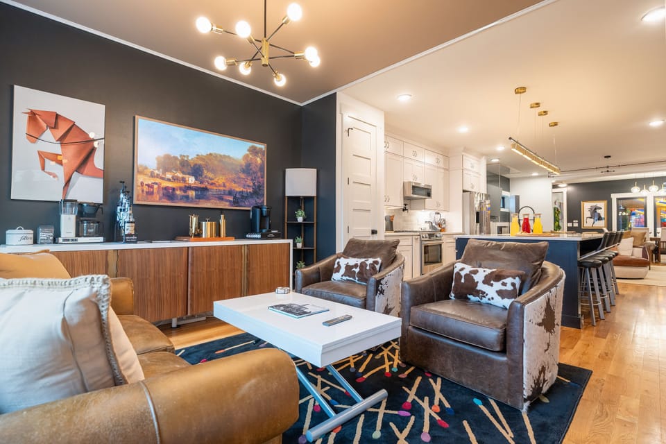 Start slow in the morning room with coffee, conversation, and cozy seating.