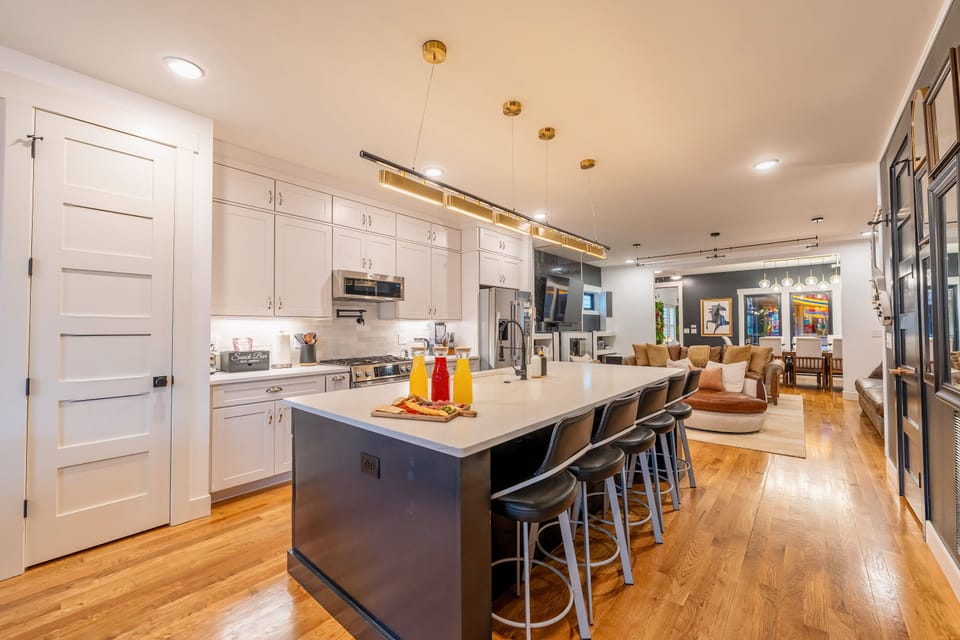 Open living spaces keep you connected from kitchen to living and morning rooms
