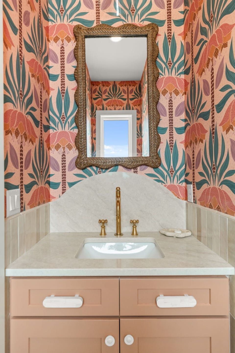 Beautifully designed half bathroom on the main floor