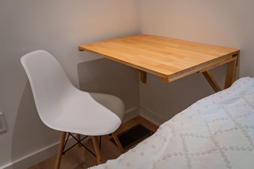 Bedroom 2 | Wall-Mounted Desk | Eames-Style Chair