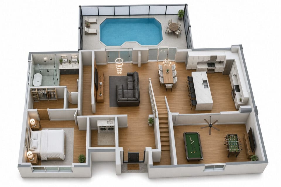 1st floor of the home