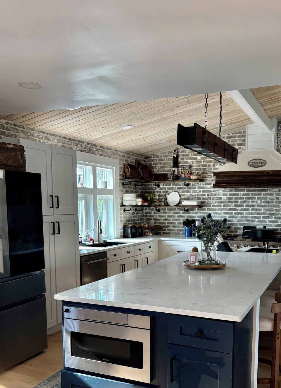 Fully stocked kitchen with 48” gas range