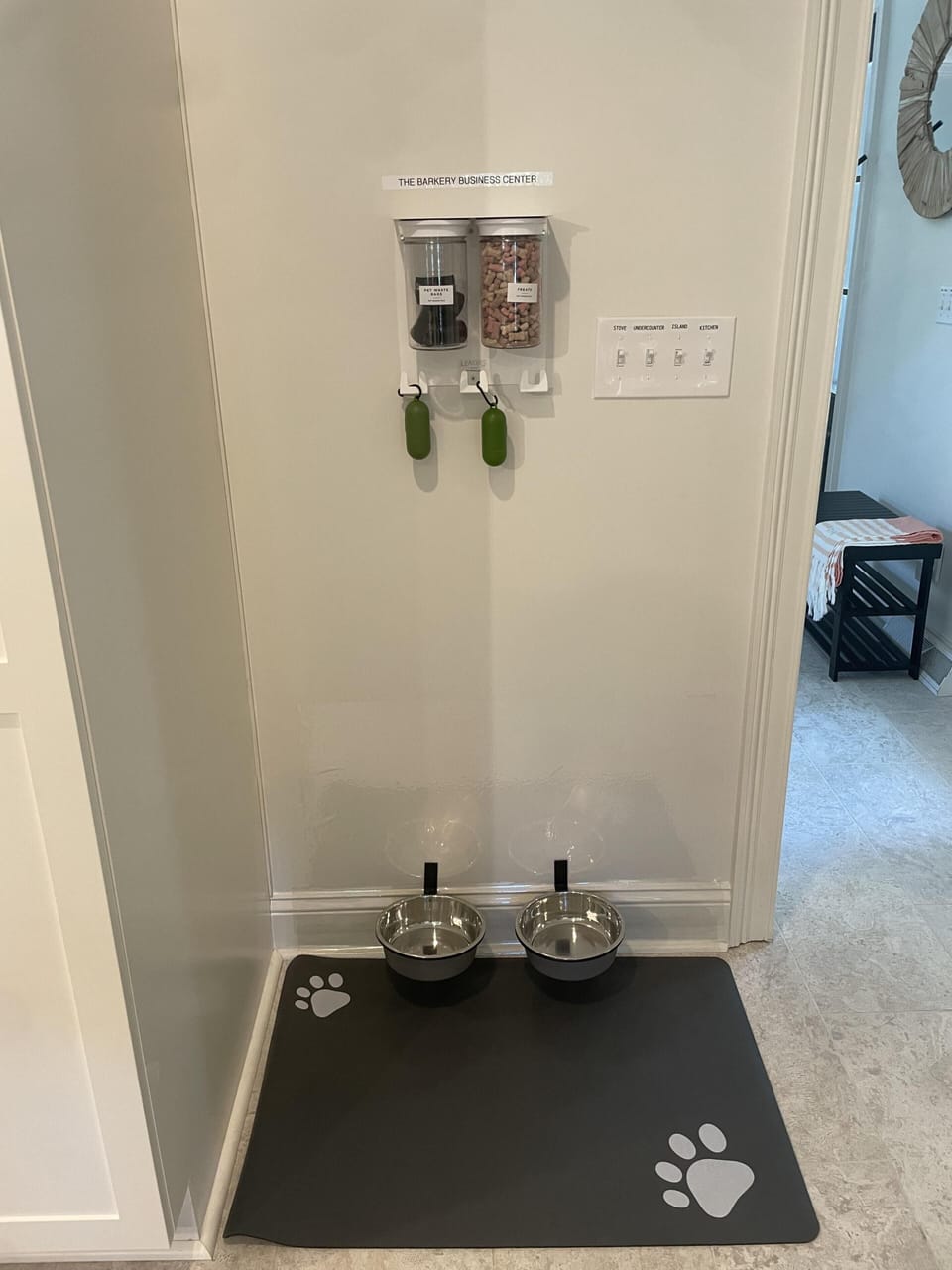 A stylish and functional dog feeding station..even your pet loves vacation!