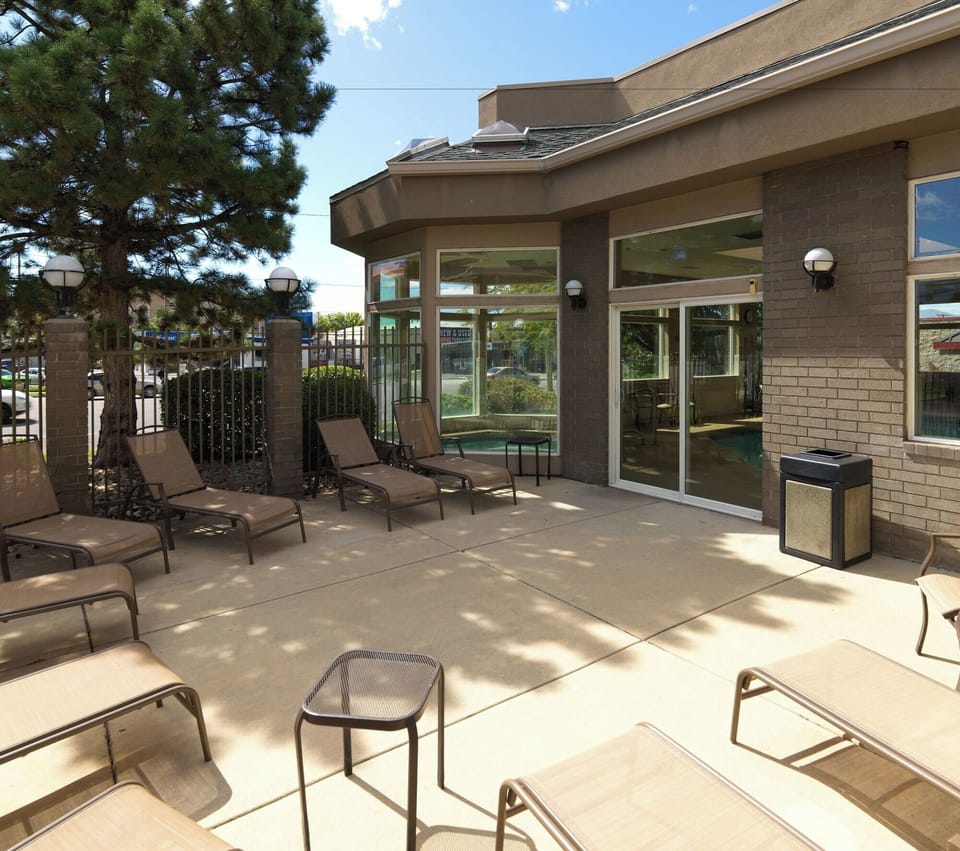Unwind on the spacious patio with loungers and fresh air.