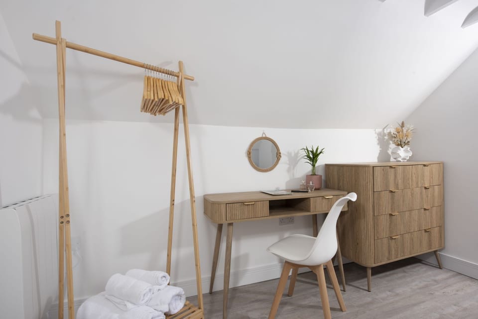 Clothes rail and chest of drawers with desk and chair - 4 Tywarnhayle Square