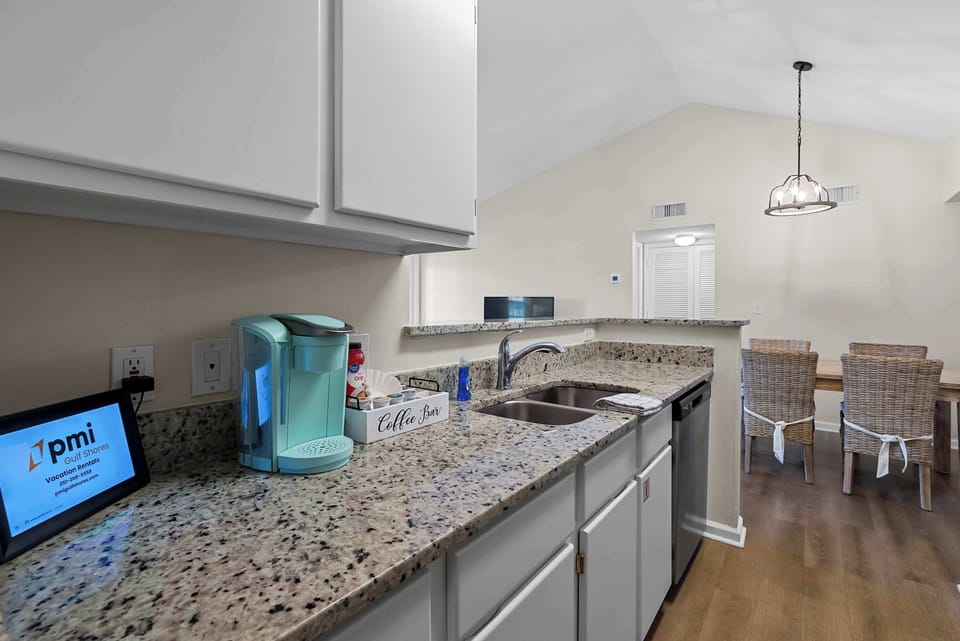 Open kitchen with coffee bar and plenty of counter space