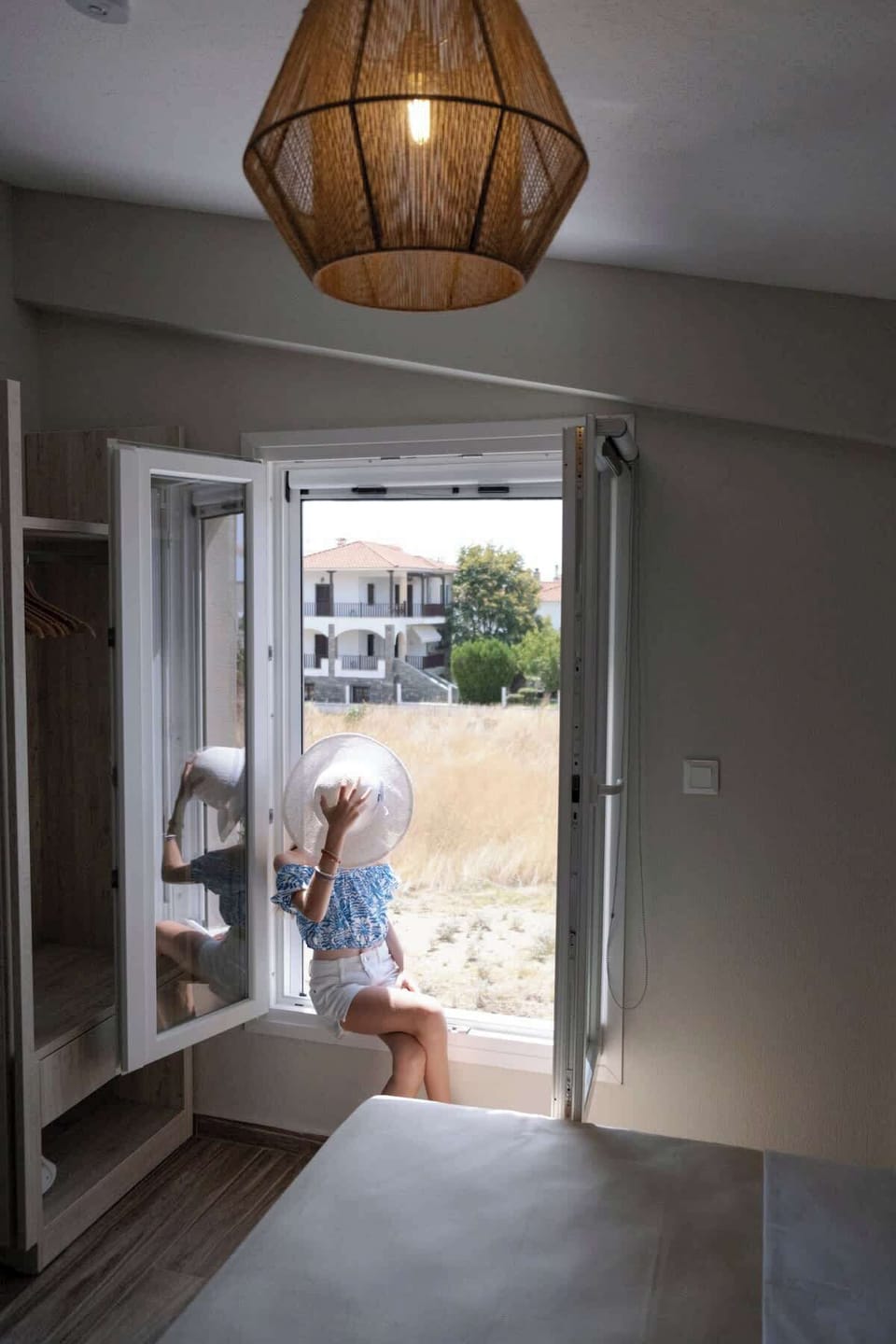 View from the bedroom window overlooking the peaceful outdoor surroundings