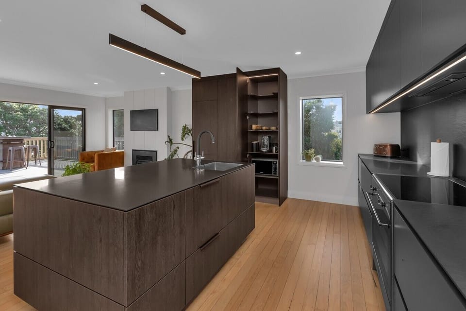 Kitchen showing coffee bar with Nespresso machine