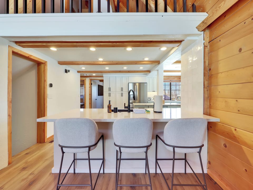 Bar seating area for easy conversation or quick meals
