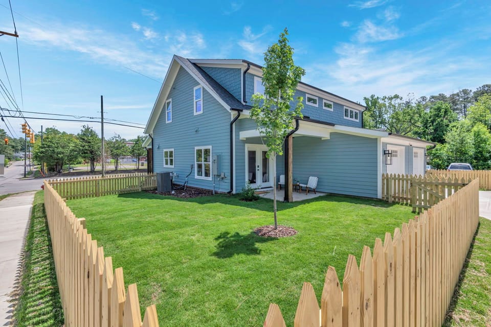 Large fenced yard