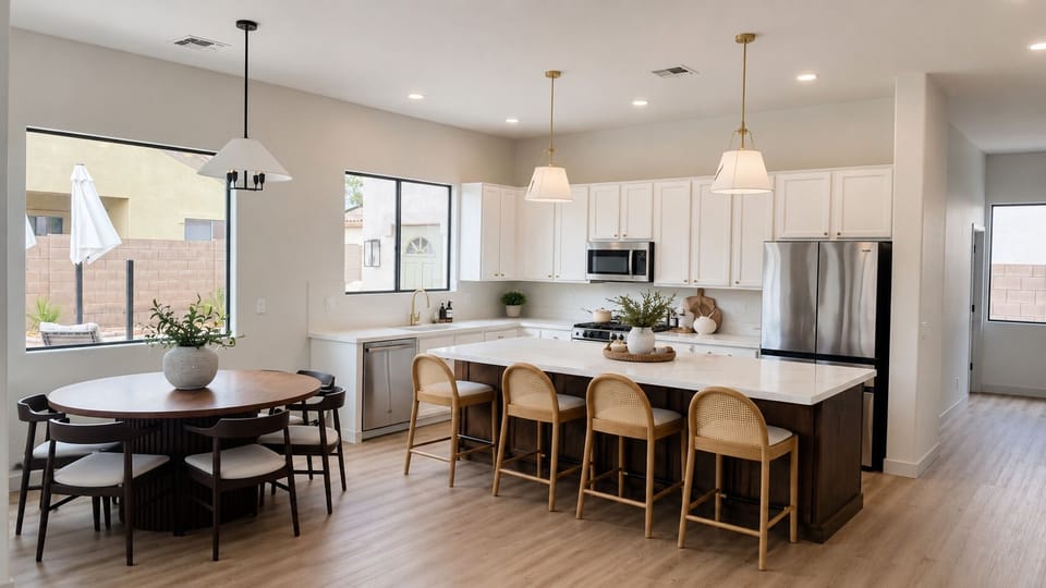 Kitchen and dining area