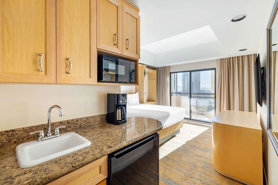 Start your day with coffee from the convenient in-room kitchenette.