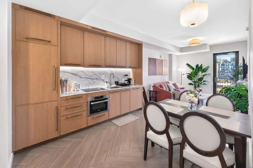Fully equipped modern kitchen with sleek finishes